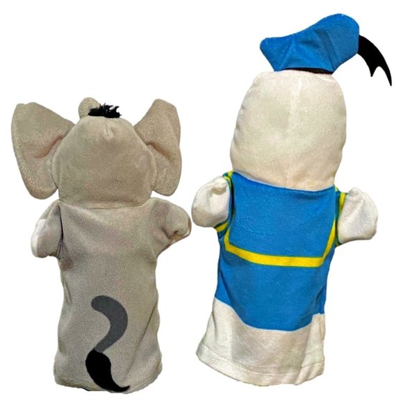 Melissa & Doug Disney Baby & Zoo Friends Hand Puppets Donald Duck / Elephant EUC - Picture 4 of 6